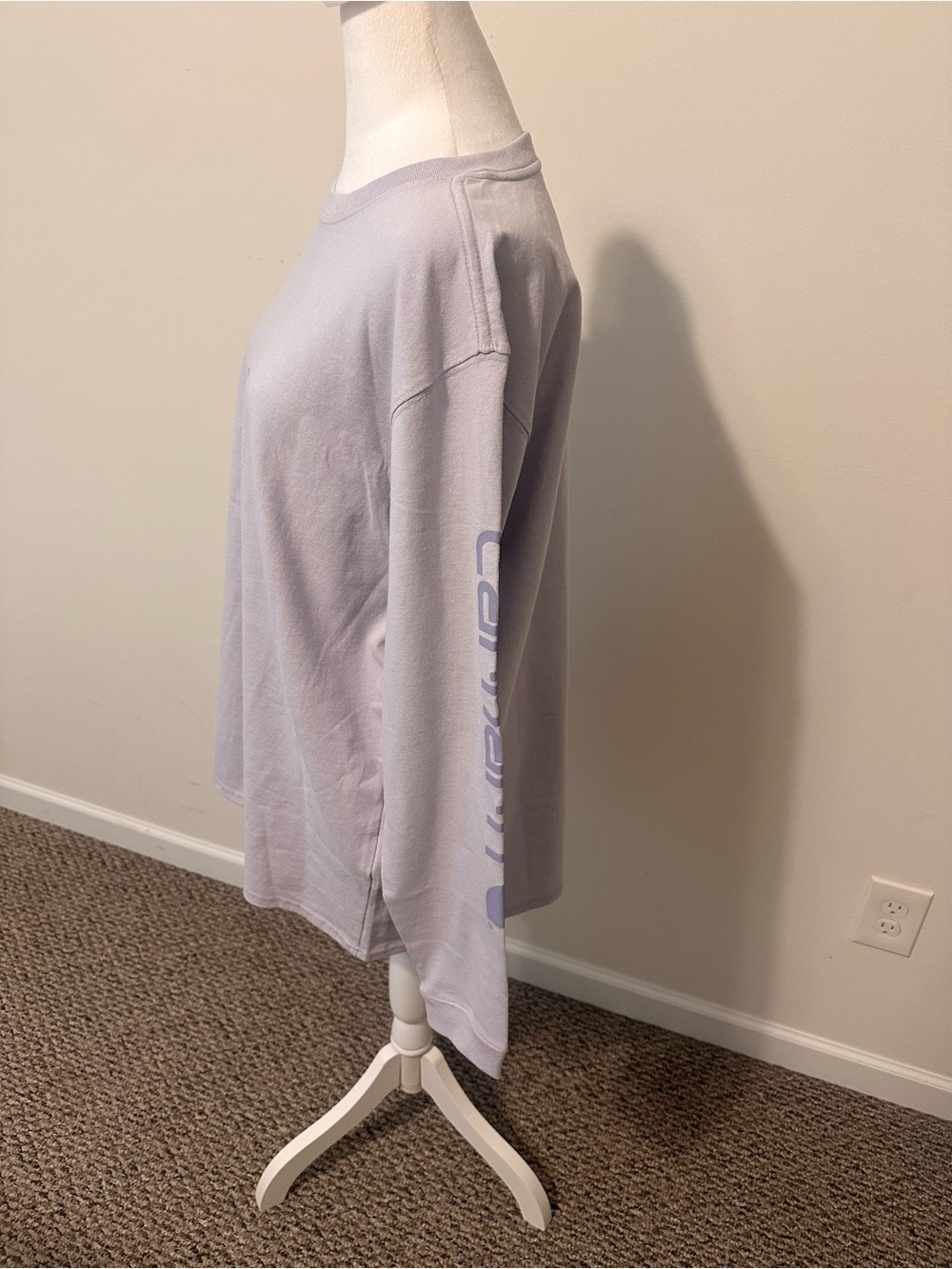 CARHARTT Lilac Long Sleeve Crewneck Top Size L - Picture 2 of 7
